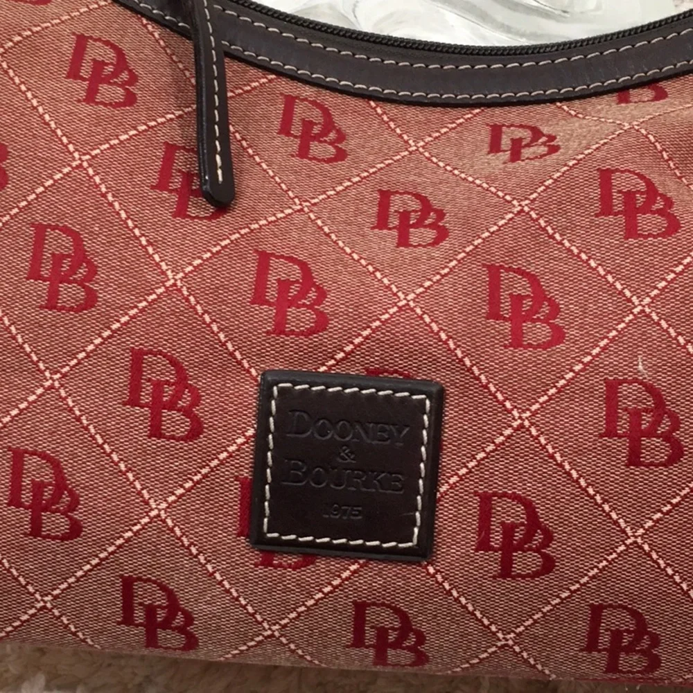 D&B red signature canvas satchel